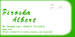 piroska albert business card